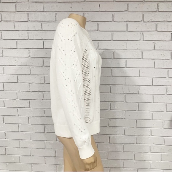 J.Crew Women’s Crewneck Pointelle Knit Pullover Sweater - Picture 8 of 11